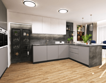 Očima designéra: Nadčasová bílošedá kuchyně
