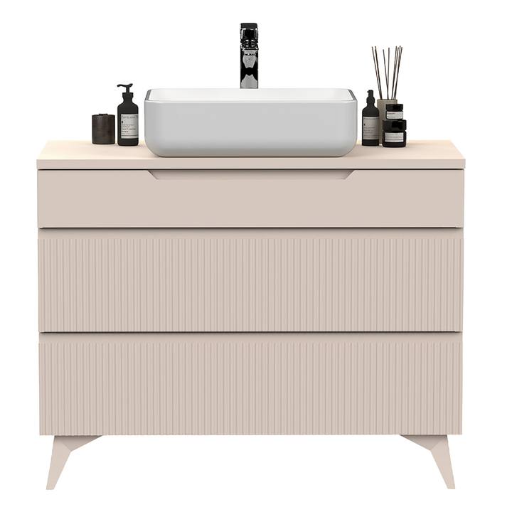 Koupelnová skříňka s umyvadlem 100-3Z RIO kašmírová 1