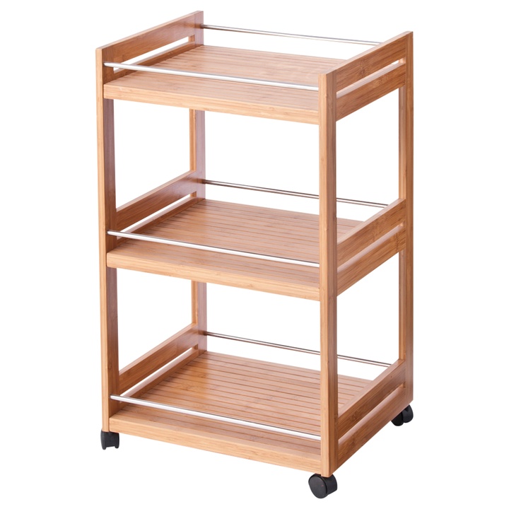 Sconto Regál na kolečkách  591 bambus/kov