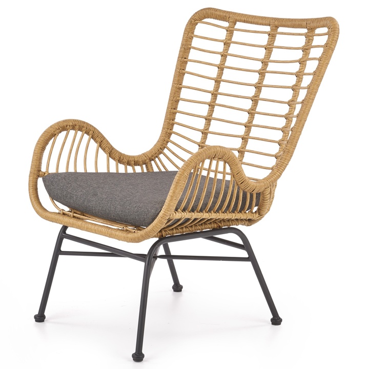 Sconto Křeslo AKORU přírodní/šedá