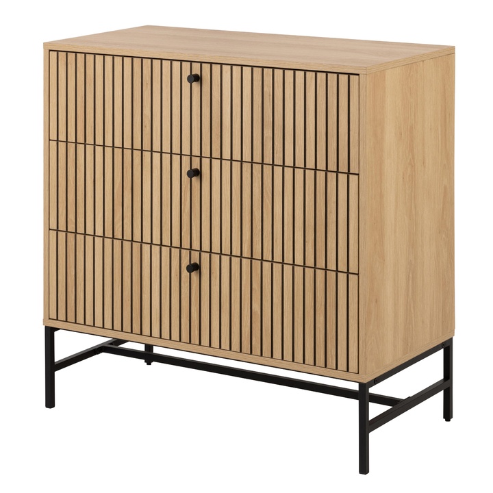 Sconto Komoda ALBANY 80 dub/matná černá