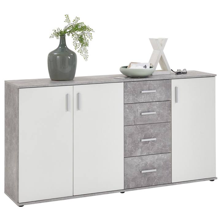 Komoda ALBI 3 bílá/beton 1