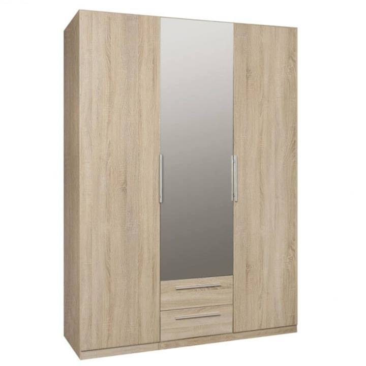 Šatní skříň ALEXA dub sonoma, 3dvéřová, zrcadlo 1