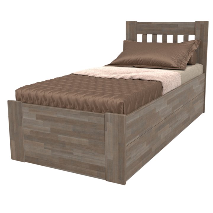 Postel APOLONIE BOX I buk/šedá, 100x200 cm 1