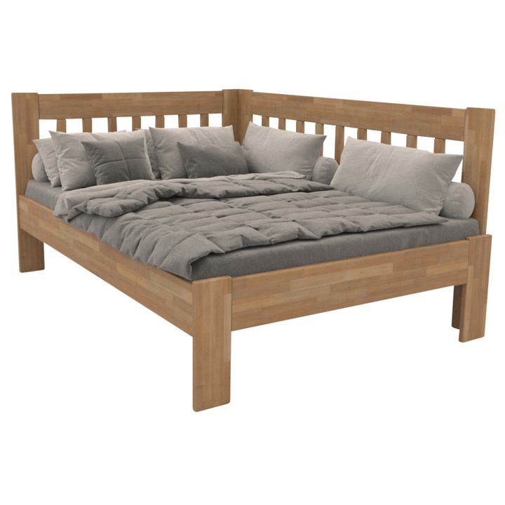 Rohová postel APOLONIE buk/pravá, 140x200 cm 1