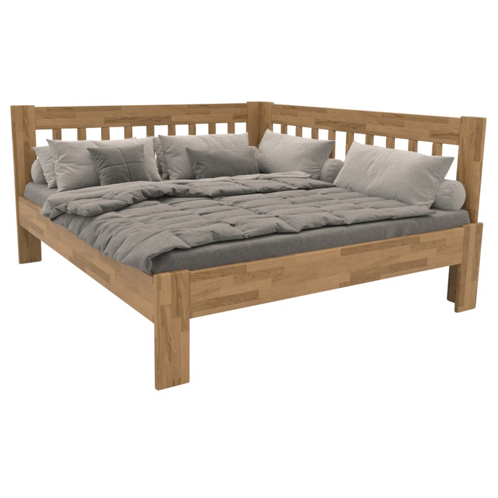 Rohová postel APOLONIE dub/pravá, 160x200 cm 1