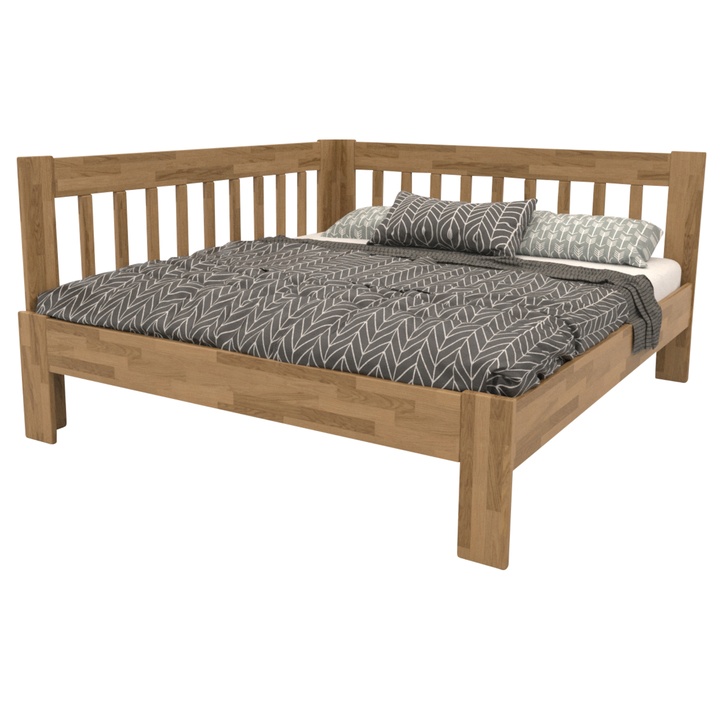 Rohová postel APOLONIE dub/levá, 180x200 cm 1