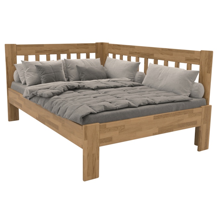 Rohová postel APOLONIE dub/pravá, 140x200 cm 1