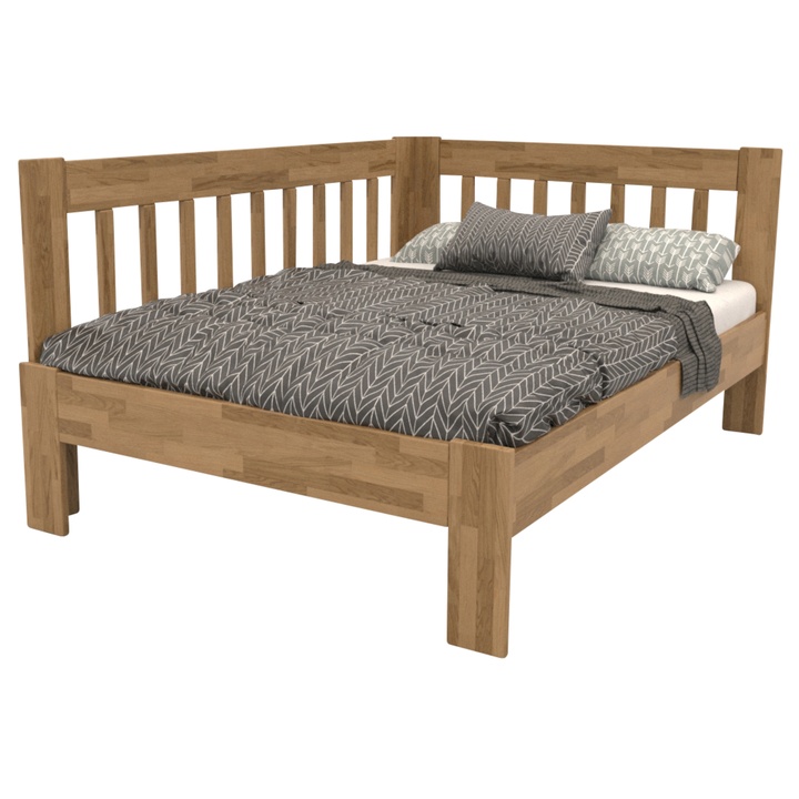 Rohová postel APOLONIE dub/levá, 160x200 cm 1