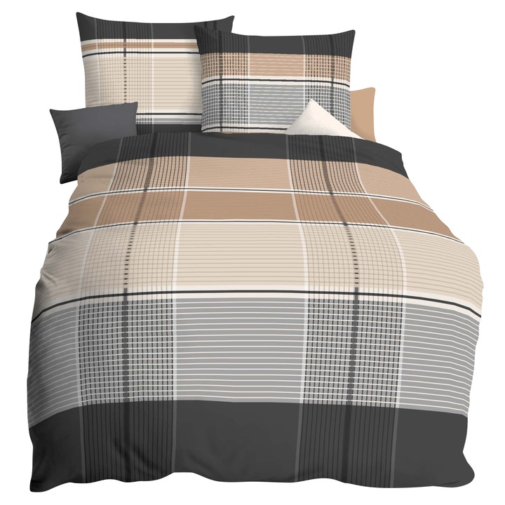 Sconto Povlečení ARCHTECT MANDEL hnědá/černá, 70x90 a 140x200 cm