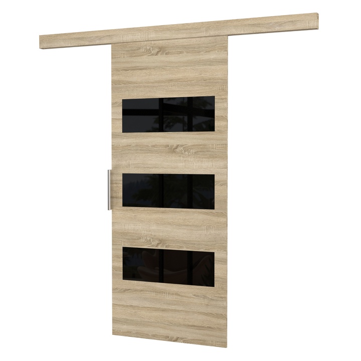 Posuvné dveře ARES 106 dub sonoma/černá, 106x205 cm 1