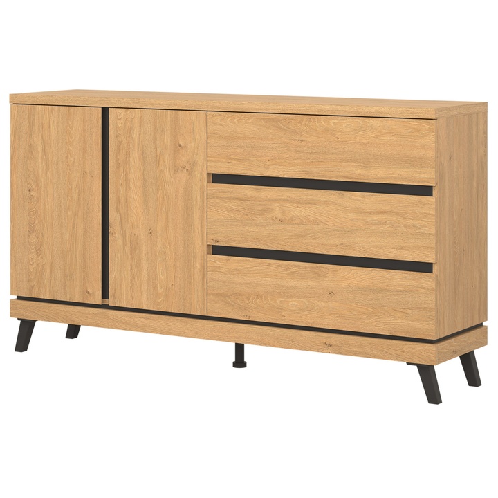 Sconto Komoda ATHEIA AT03 dub kamenný/černá