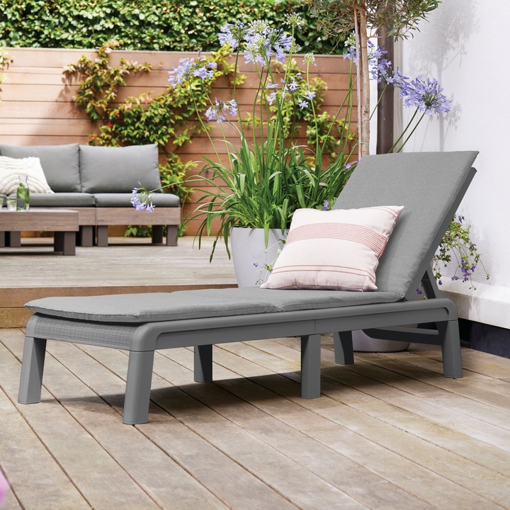 Zahradní lehátko AUDRA šedá/světle šedá 1