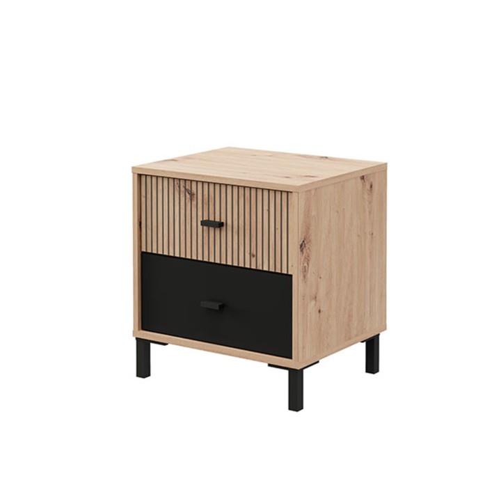 Sconto Noční stolek  AVIGNON dub artisan/černá