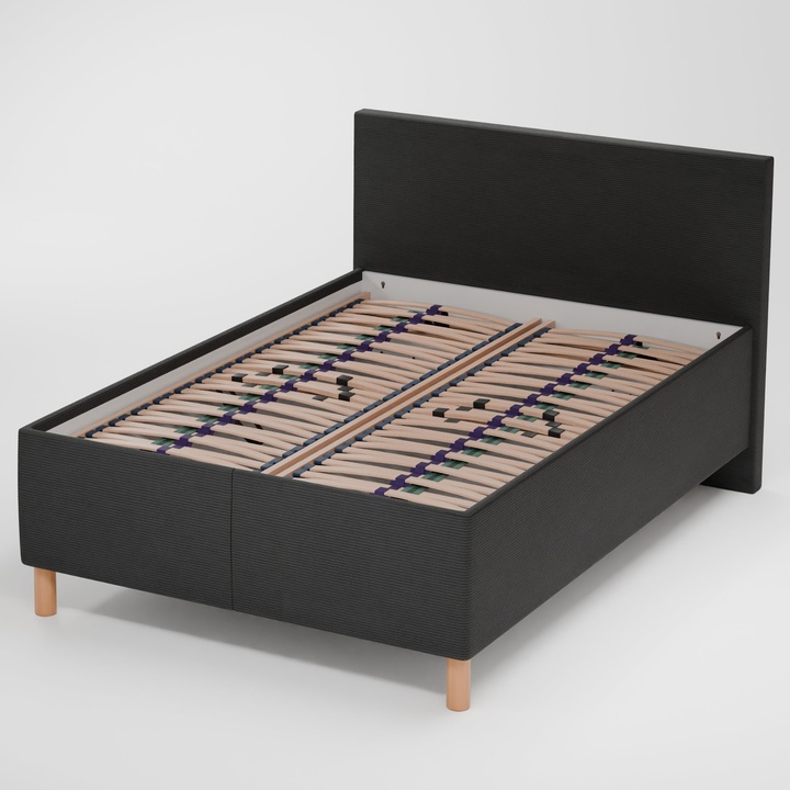Sconto Postel s roštem AXIS tmavě šedá, 140x200 cm