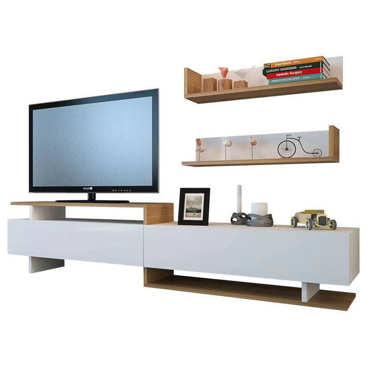 Sconto TV stěna  AYAZ teak/bílá