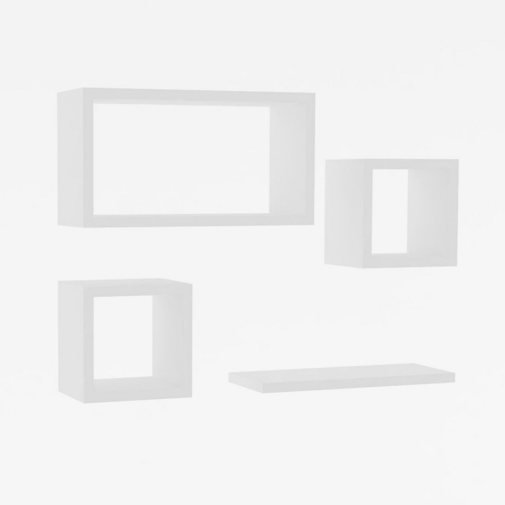 Sconto Nástěnná police BABI bílá, set 4 ks