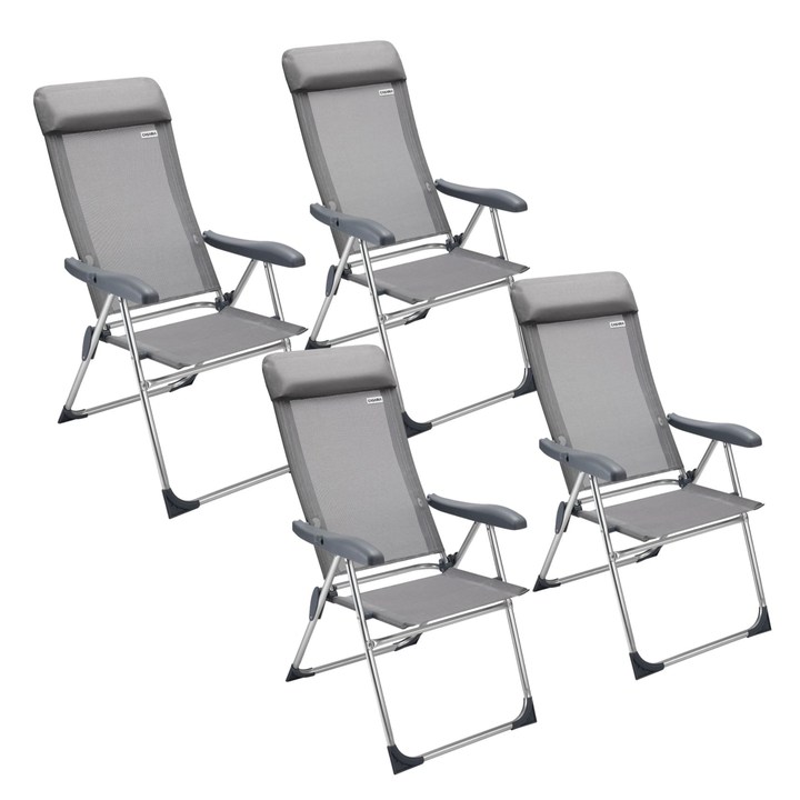 Kempingová židle BAGG šedá, set 4 ks 1