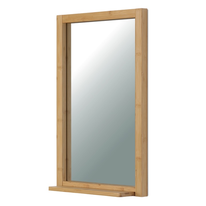 Zrcadlo s poličkou BAMBUS 60 přírodní 1