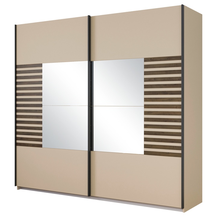 Sconto Šatní skříň BAREA II champagne/dub atlantic tmavý, šířka 226 cm