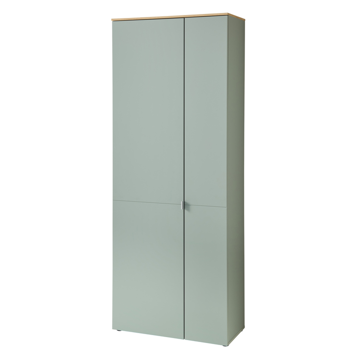 Sconto Botníková skříň BARI 03 rákosově zelená/dub artisan