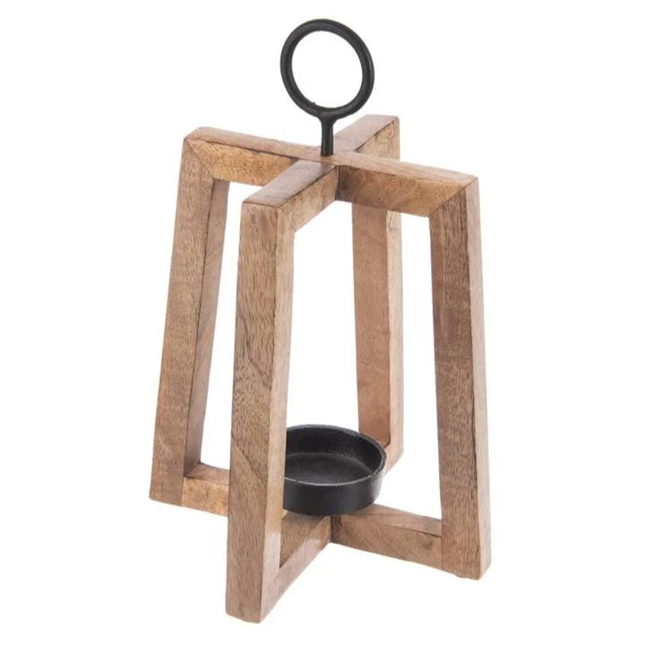 Svícen BARNES mango/kov, výška 27 cm 1