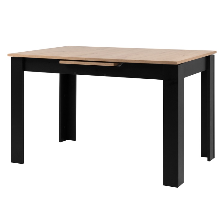 Sconto Jídelní stůl BAUCIS 90A dub artisan/černá, šířka 125 cm