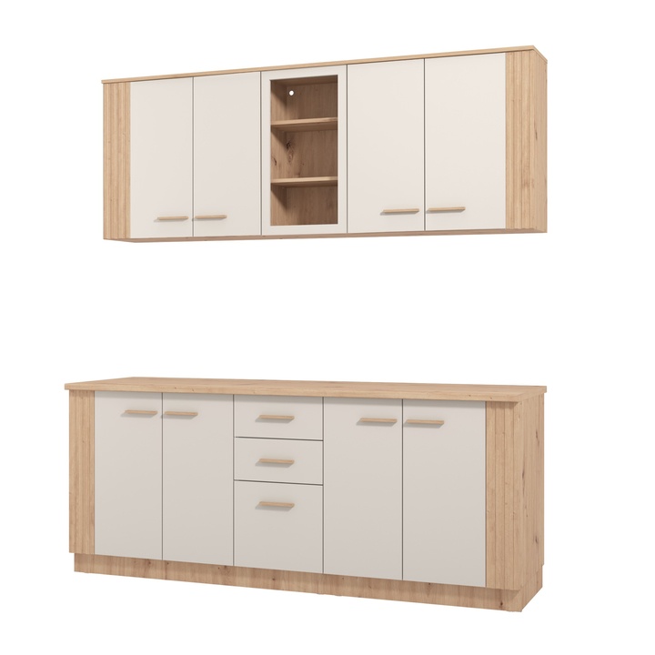 Kuchyňský blok BELFORT 200 kašmírová/dub artisan 1
