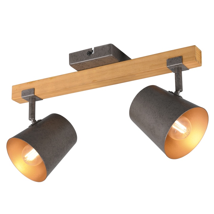 Sconto Bodové svítidlo BELL 2 přírodní/šedá/zlatá