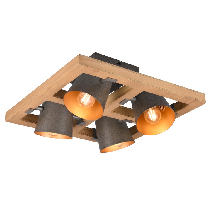 Sconto Bodové svítidlo BELL 4 přírodní/šedá/zlatá