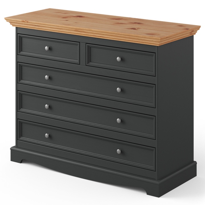 Sconto Komoda BELLU 5S borovice/grafit