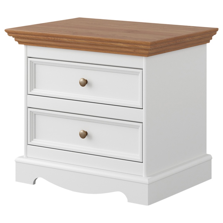 Noční stolek BELLU dub/bílá 1