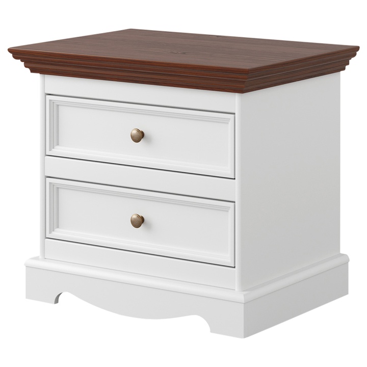Noční stolek BELLU ořech/bílá 1