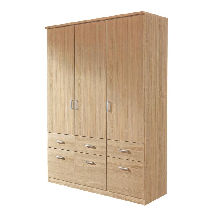 Sconto Šatní skříň BENETT dub sonoma, 3 dveře, 6 zásuvek