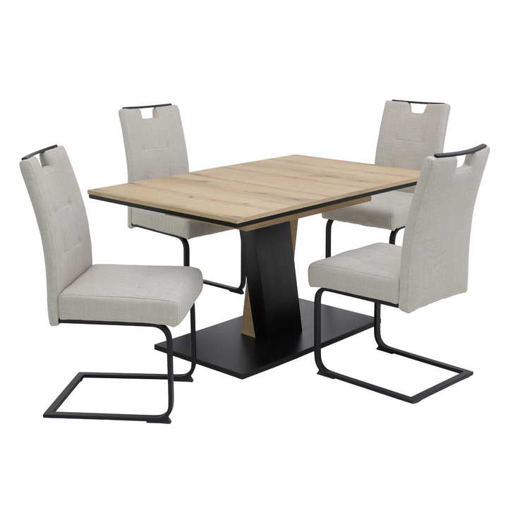 Jídelní set BENOTI dub evoke/béžová 1