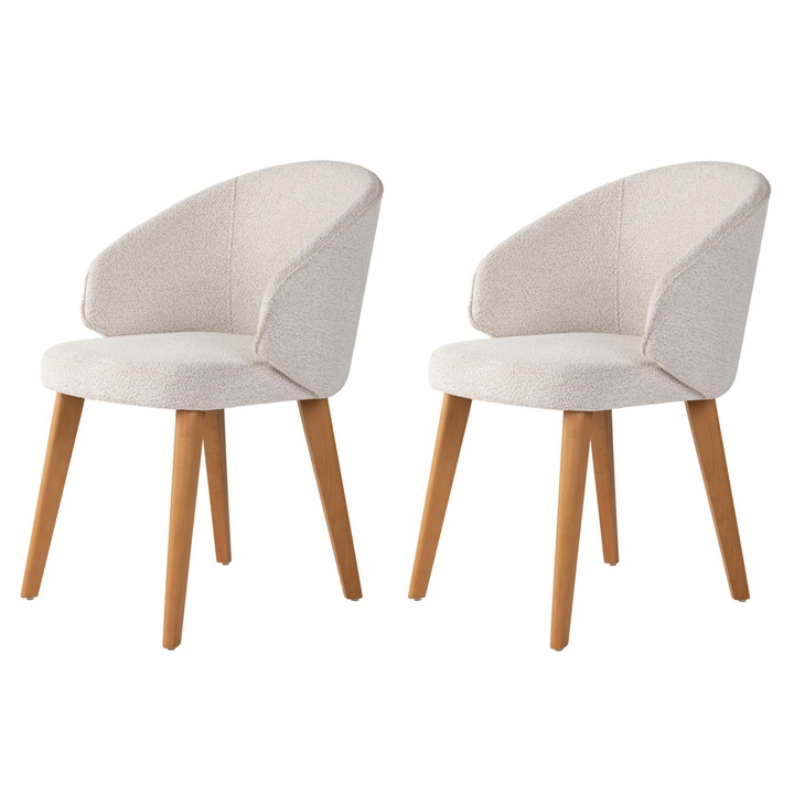 Sconto Jídelní židle  BENTLEY béžová/dub, set 2 ks