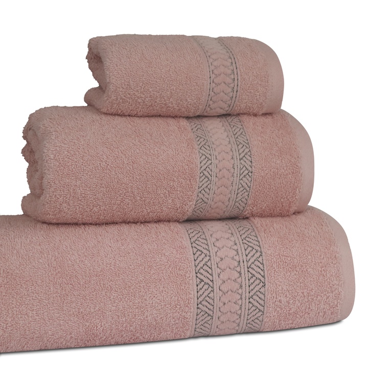 Sconto Sada ručníků a osušky BERGER růžová, 30x50, 50x100 a 70x140 cm