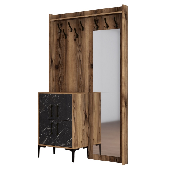 Předsíňová sestava BERLIN 1 ořech/černá 1