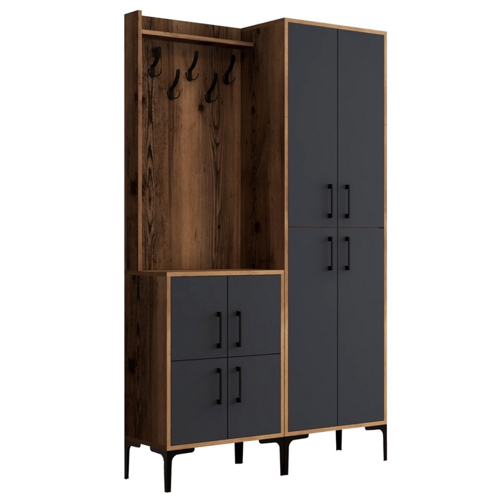 Předsíňová sestava BERLIN 2 ořech/antracitová 1