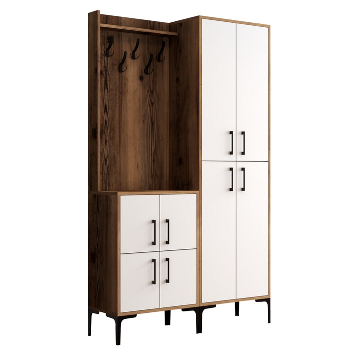 Předsíňová sestava BERLIN 2 ořech/bílá 1