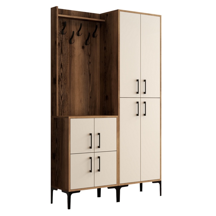 Předsíňová sestava BERLIN 2 krémová/ořech 1