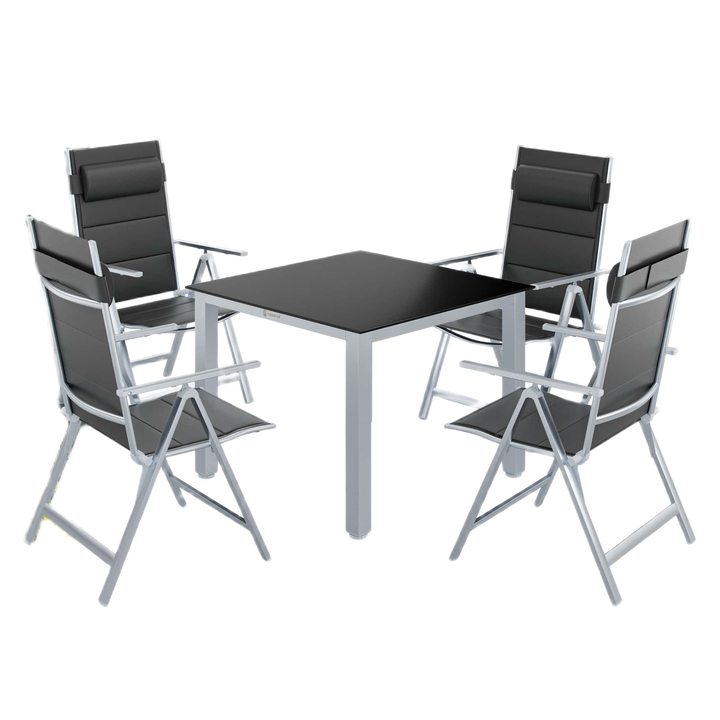 Zahradní set BERN 5 stříbrná/černá 1