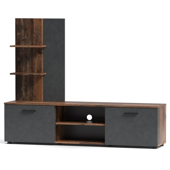 Sconto Obývací stěna  BERNO 14 staré dřevo tmavá/matera