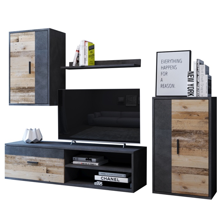 Sconto Obývací stěna BERNO matera/old style světlá