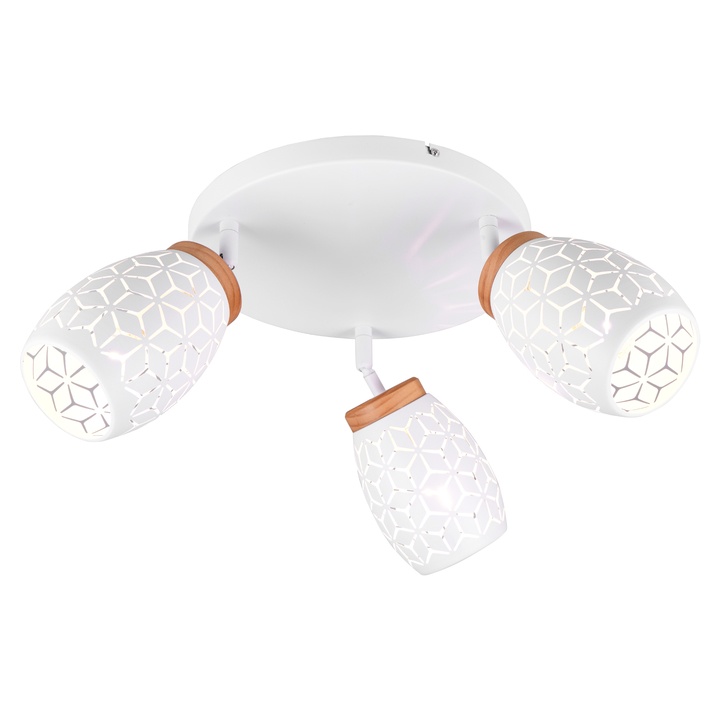 Sconto Bodové svítidlo BIDAR 3 bílá/přírodní