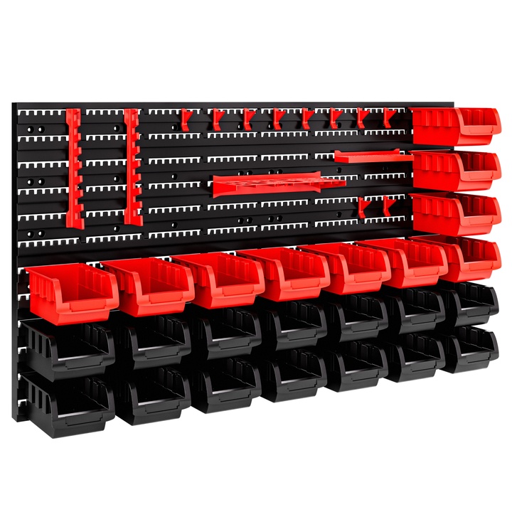 Nástěnka na nářadí s boxy BIN 2 černá/červená 1