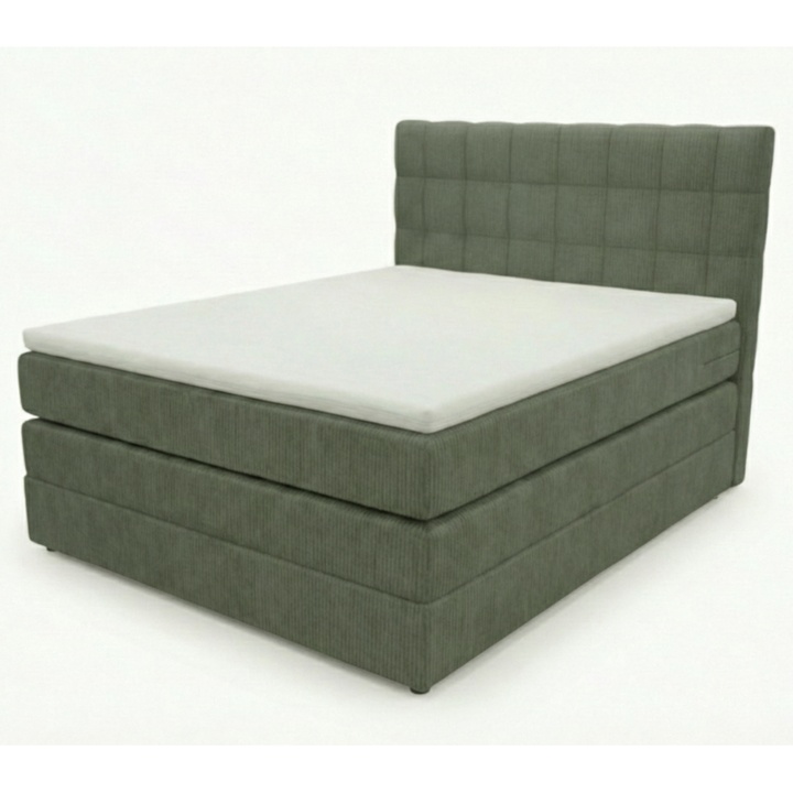 Postel s matrací a topperem BIRNA 2 BK olivová, 120x200 cm 1
