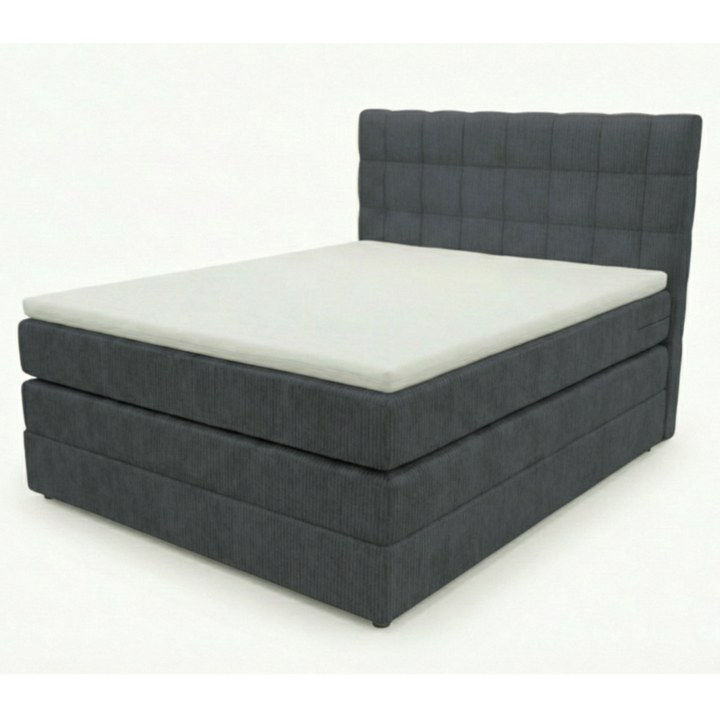 Postel s matrací a topperem BIRNA 2 BK tmavě šedá, 120x200 cm 1