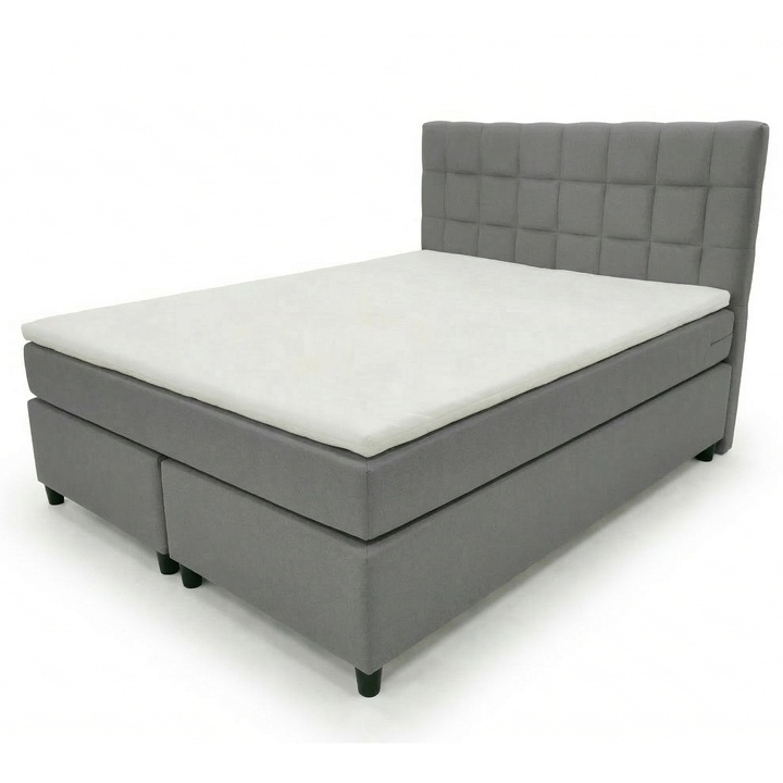 Postel s matrací a topperem BIRNA 2 BSB světle šedá, 140x200 cm 1