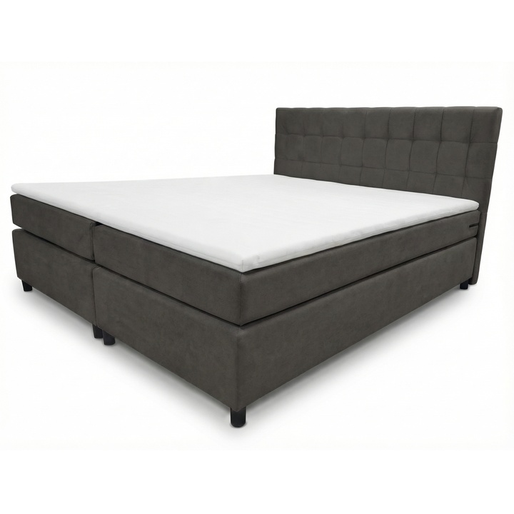 Postel s matrací a topperem BIRNA 2 BSB tmavě šedá, 160x200 cm 1